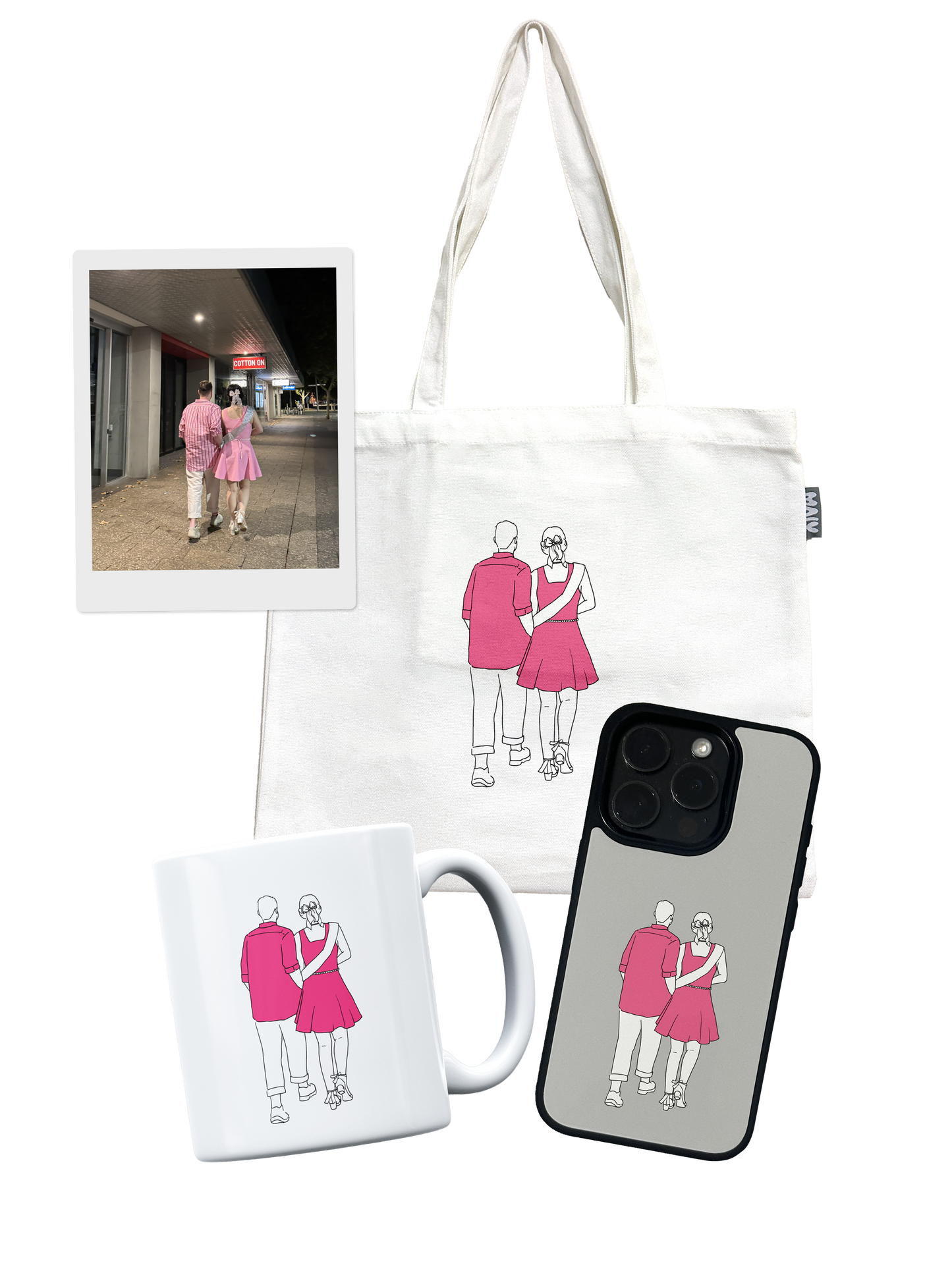 Custom Tote bag&Phone case&Mug set